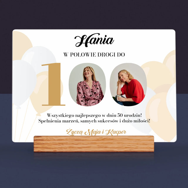 Fotokolaż: W Połowie Drogi Do 100 - Wydruk Na Szkle Akrylowym (Poziom)