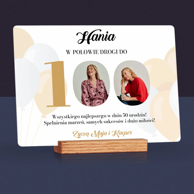 Fotokolaż: W Połowie Drogi Do 100 - Wydruk Na Szkle Akrylowym (Poziom)