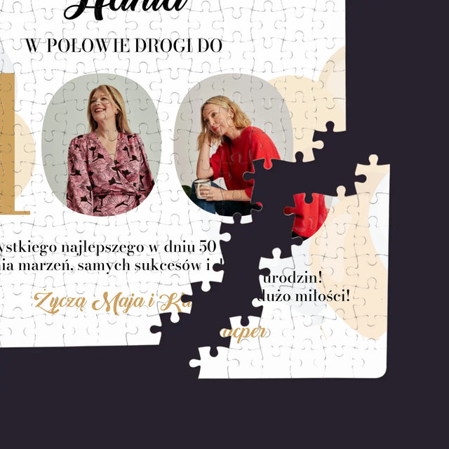 Fotokolaż: W Połowie Drogi Do 100 - Personalizowane Puzzle