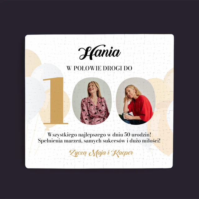Fotokolaż: W Połowie Drogi Do 100 - Personalizowane Puzzle