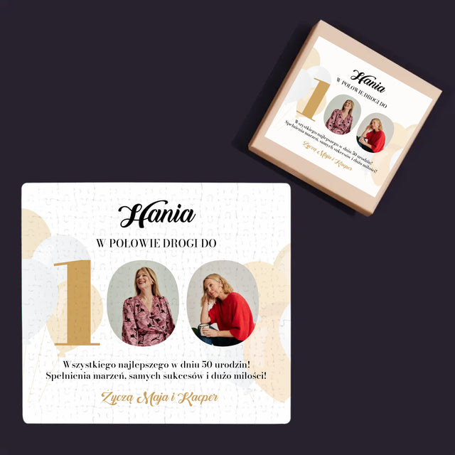 Fotokolaż: W Połowie Drogi Do 100 - Personalizowane Puzzle