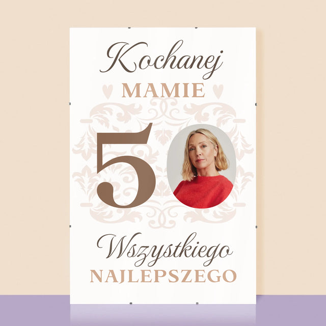 Zdjęcie I Podpis: Kochanej Mamie Z Okazji 50 Urodzin - Personalizowany Plakat