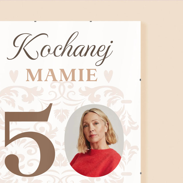 Zdjęcie I Podpis: Kochanej Mamie Z Okazji 50 Urodzin - Personalizowany Plakat