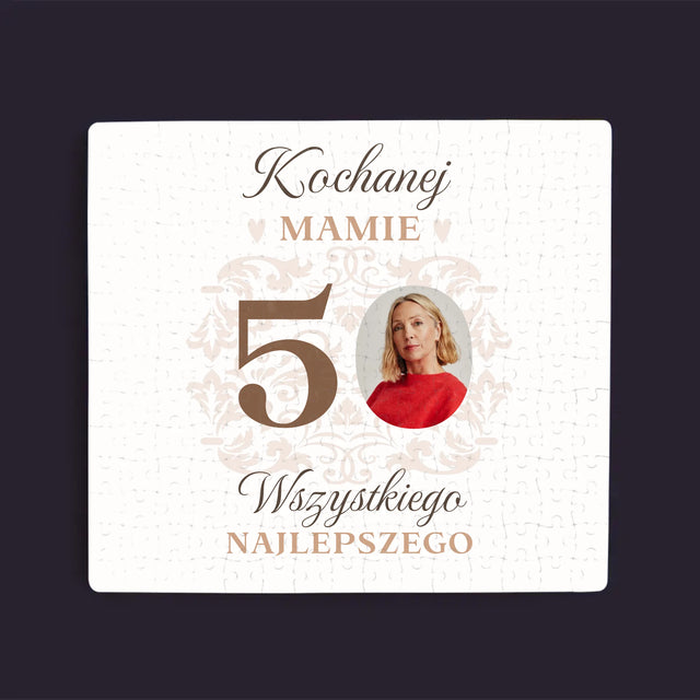 Zdjęcie I Podpis: Kochanej Mamie Z Okazji 50 Urodzin - Personalizowane Puzzle