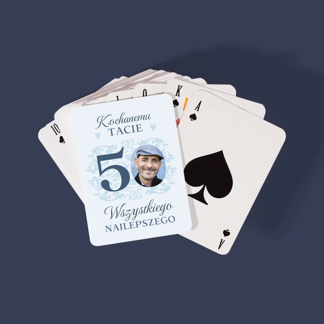 Zdjęcie I Podpis: Kochanemu Tacie Z Okazji 50 Urodzin - Karty Do Gry