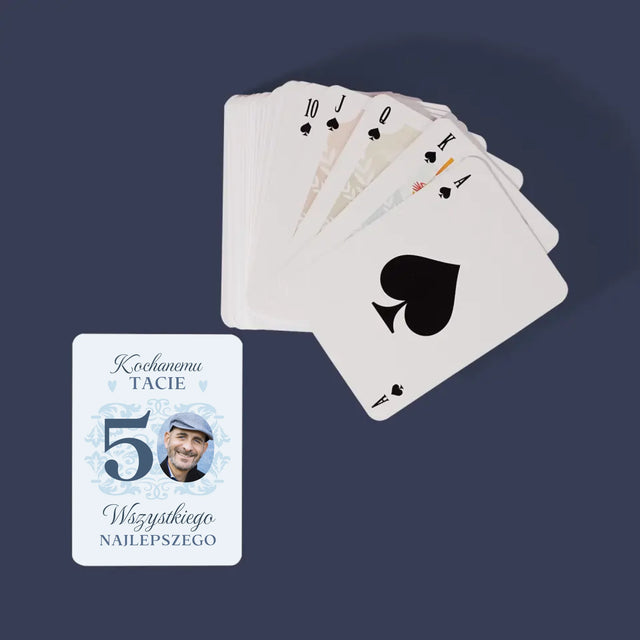 Zdjęcie I Podpis: Kochanemu Tacie Z Okazji 50 Urodzin - Karty Do Gry