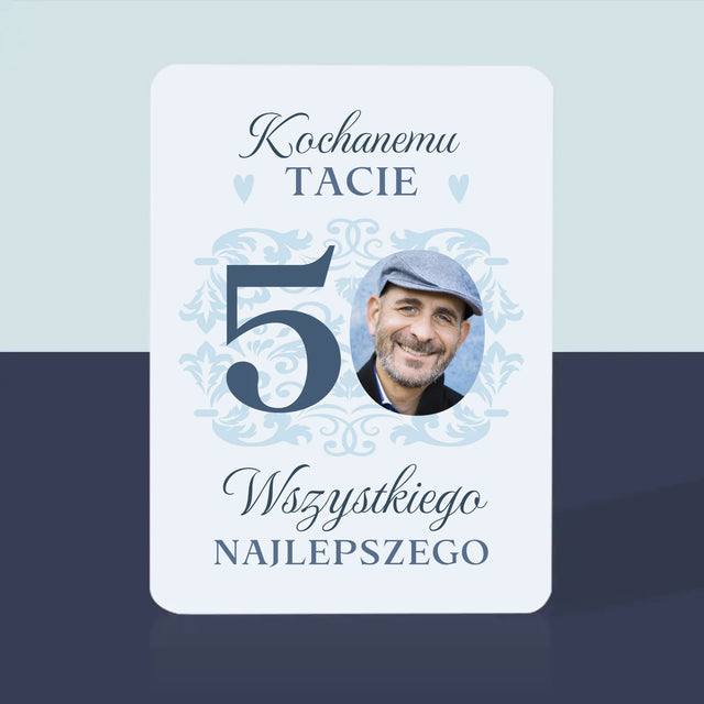 Zdjęcie I Podpis: Kochanemu Tacie Z Okazji 50 Urodzin - Karty Do Gry