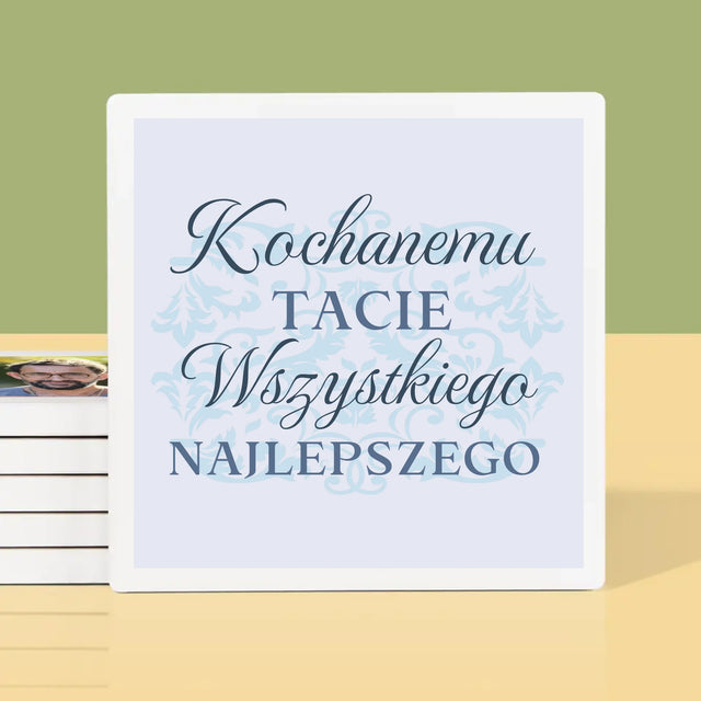 Zdjęcie I Podpis: Kochanemu Tacie Z Okazji 50 Urodzin - Podkładki Pod Kubki