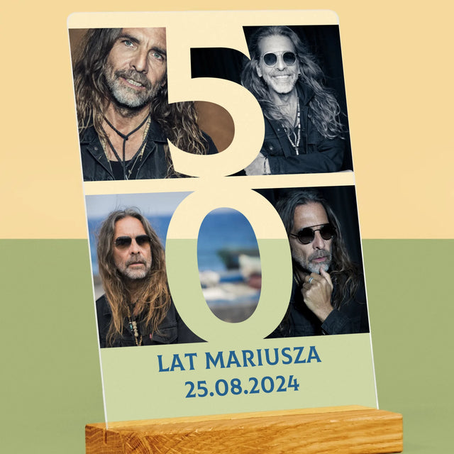 Fotokolaż: 50 Lat Cyfra Zdjęcia - Wydruk Na Szkle Akrylowym