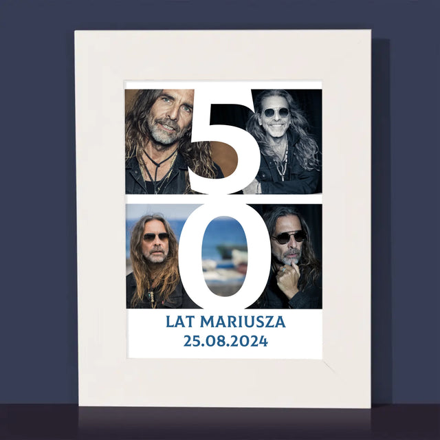 Fotokolaż: 50 Lat Cyfra Zdjęcia - Ramka Na Zdjęcie