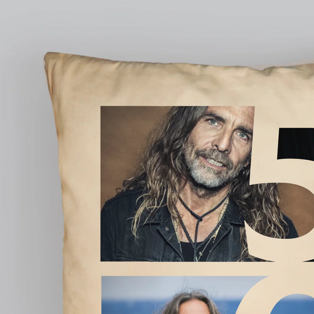 Fotokolaż: 50 Lat Cyfra Zdjęcia - Poduszka z Nadrukiem