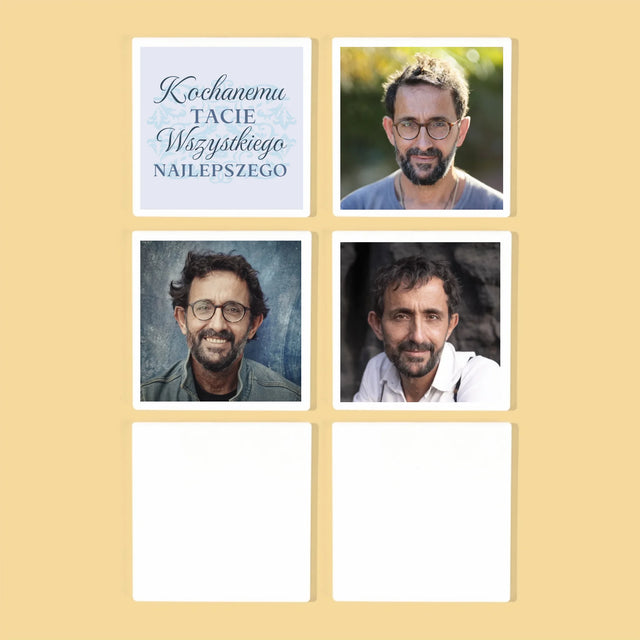 Zdjęcie I Podpis: Kochanemu Tacie Z Okazji 50 Urodzin - Podkładki Pod Kubki