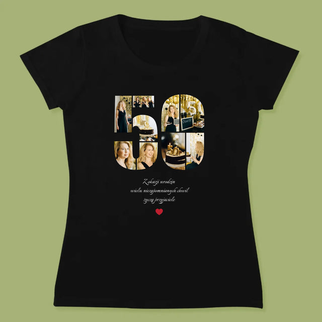 Kształt Ze Zdjęć: 50 Urodziny Życzenia - Koszulka Damska z Nadrukiem