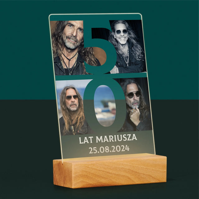 Fotokolaż: 50 Lat Cyfra Zdjęcia - Wydruk Na Szkle Akrylowym