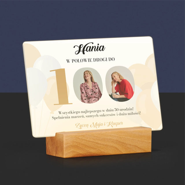 Fotokolaż: W Połowie Drogi Do 100 - Wydruk Na Szkle Akrylowym (Poziom)