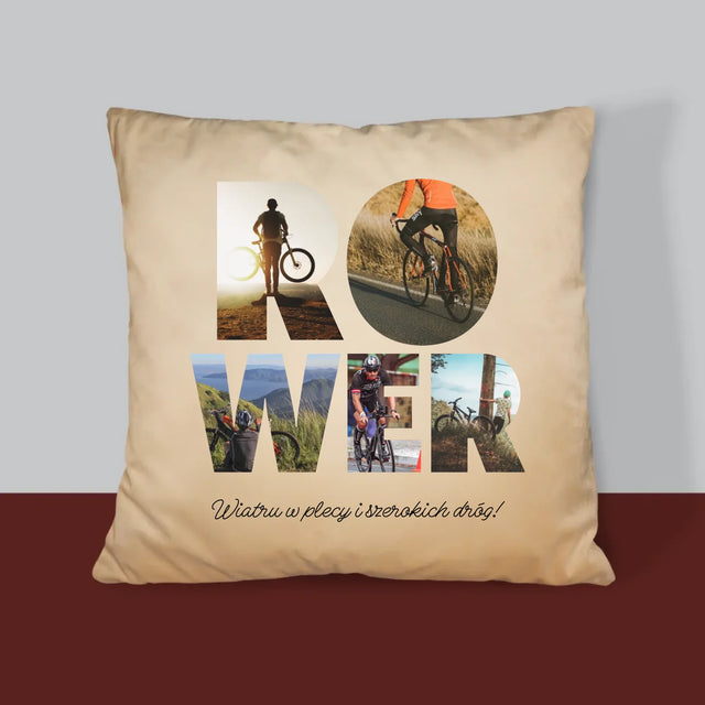 Słowo Ze Zdjęć: Rower - Poduszka z Nadrukiem