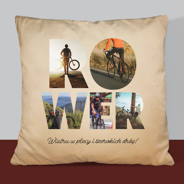 Słowo Ze Zdjęć: Rower - Poduszka z Nadrukiem
