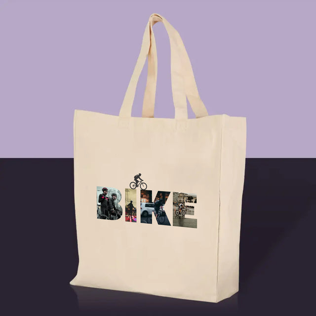 Słowo Ze Zdjęć: Bike - Torba Płócienna z Nadrukiem