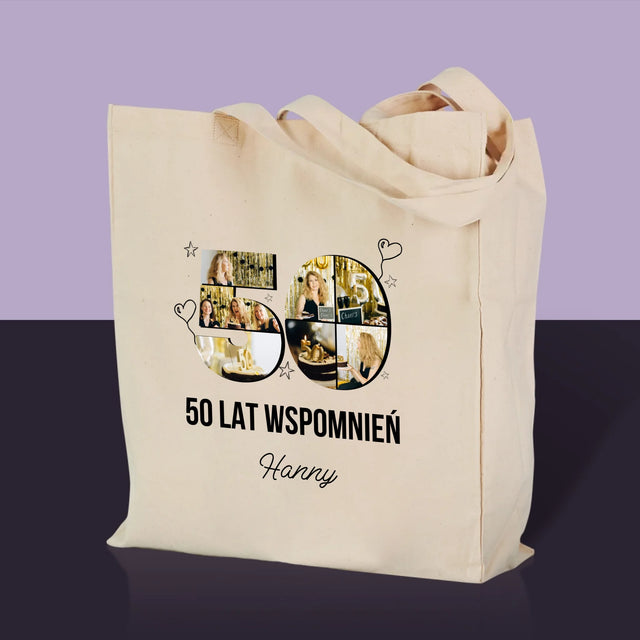 Kształt Ze Zdjęć: 50 Lat Wspomnień - Torba Płócienna z Nadrukiem