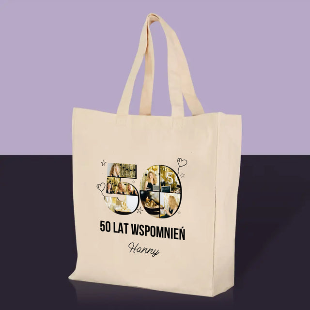 Kształt Ze Zdjęć: 50 Lat Wspomnień - Torba Płócienna z Nadrukiem