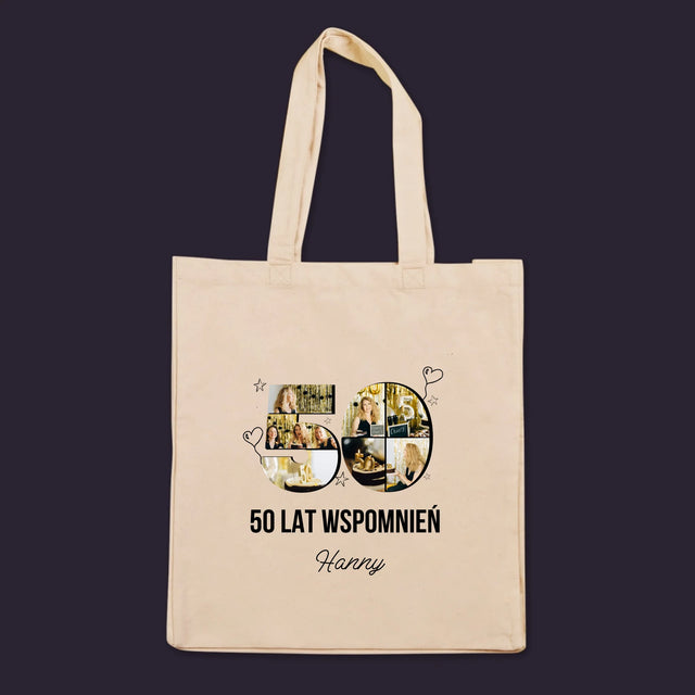 Kształt Ze Zdjęć: 50 Lat Wspomnień - Torba Płócienna z Nadrukiem