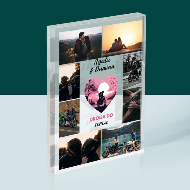 Fotokolaż: Droga Do Serca - Blok Akrylowy z Nadrukiem