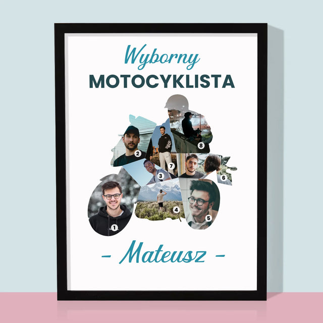 Kształt Ze Zdjęć: Wyborny Motocyklista - Wydruk Obramowany