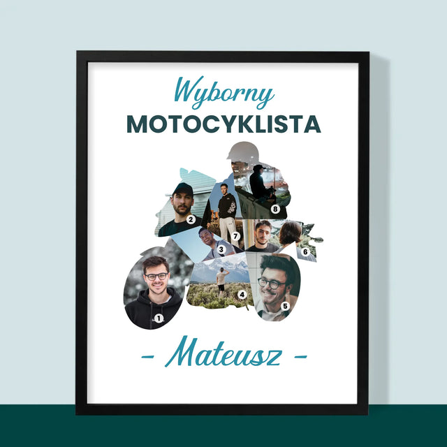 Kształt Ze Zdjęć: Wyborny Motocyklista - Wydruk Obramowany