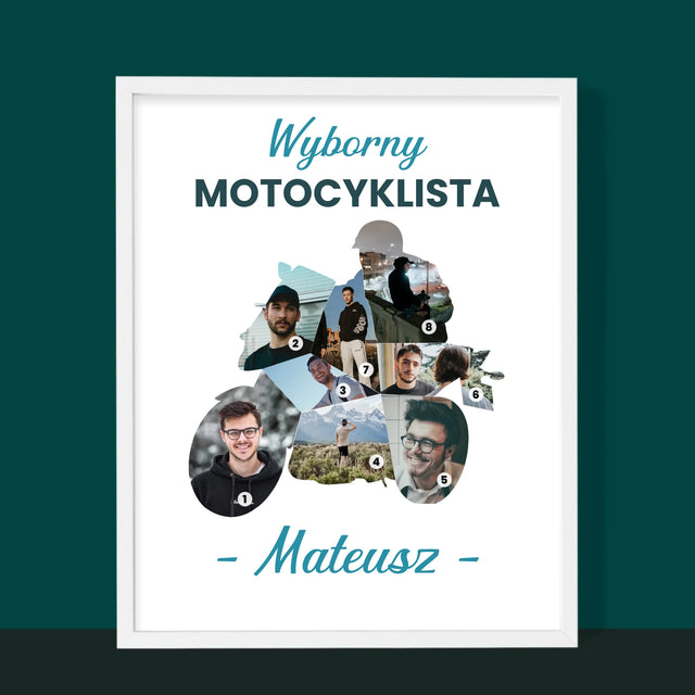 Kształt Ze Zdjęć: Wyborny Motocyklista - Wydruk Obramowany