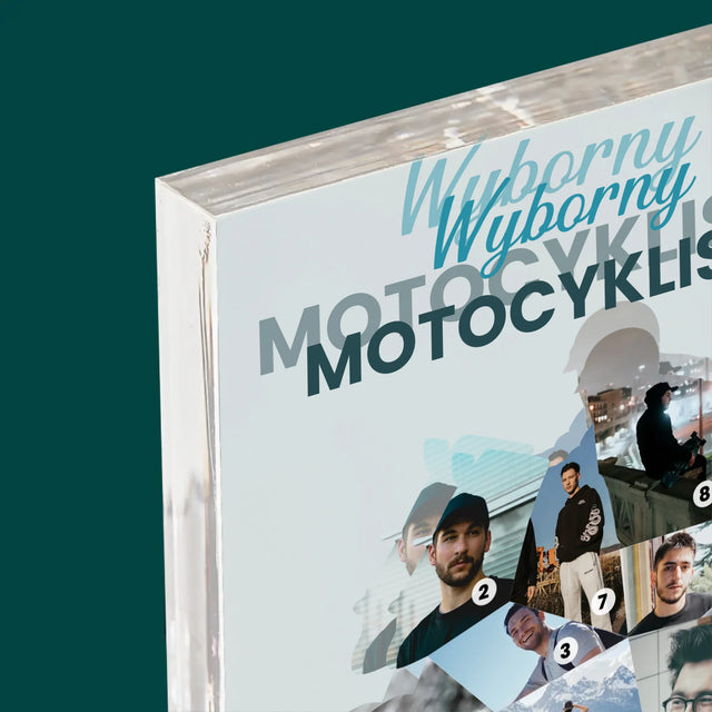 Kształt Ze Zdjęć: Wyborny Motocyklista - Blok Akrylowy z Nadrukiem