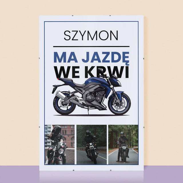 Fotokolaż: Ma Jazdę We Krwi - Personalizowany Plakat