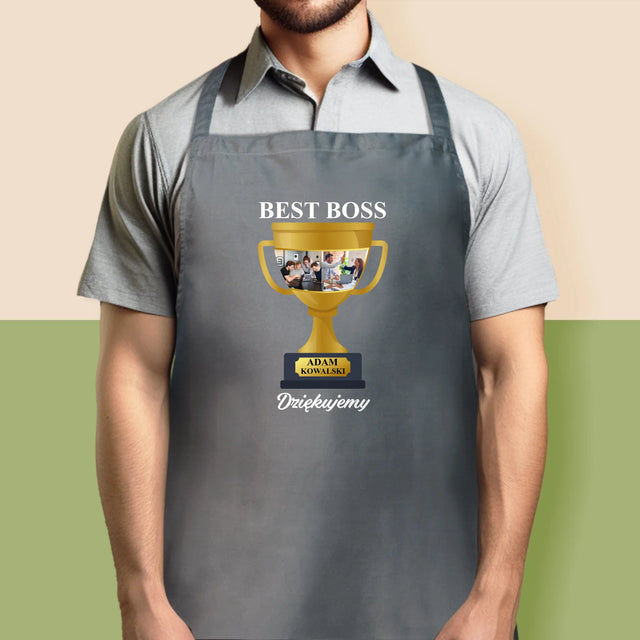 Fotokolaż: Best Boss Puchar - Fartuch z Nadrukiem