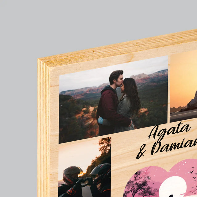 Fotokolaż: Droga Do Serca - Wydruk Na Drewnie