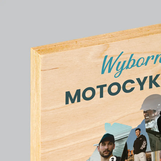 Kształt Ze Zdjęć: Wyborny Motocyklista - Wydruk Na Drewnie