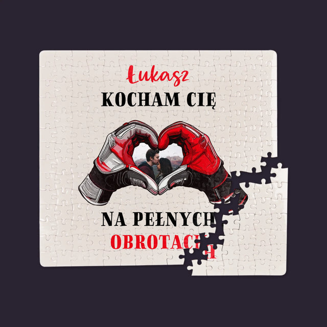 Zdjęcie I Podpis: Kocham Cię Na Pełnych Obrotach - Personalizowane Puzzle