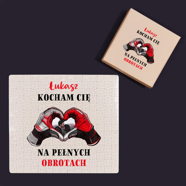 Zdjęcie I Podpis: Kocham Cię Na Pełnych Obrotach - Personalizowane Puzzle