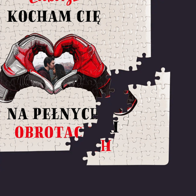 Zdjęcie I Podpis: Kocham Cię Na Pełnych Obrotach - Personalizowane Puzzle