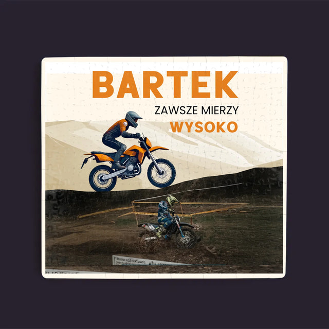 Zdjęcie I Podpis: Zawsze Mierzy Wysoko - Personalizowane Puzzle