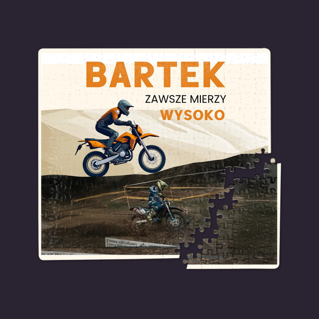 Zdjęcie I Podpis: Zawsze Mierzy Wysoko - Personalizowane Puzzle