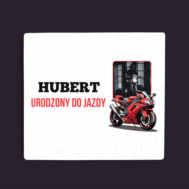 Zdjęcie I Podpis: Urodzony Do Jazdy - Personalizowane Puzzle