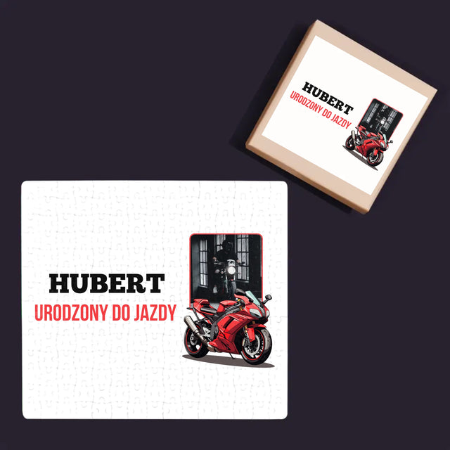 Zdjęcie I Podpis: Urodzony Do Jazdy - Personalizowane Puzzle