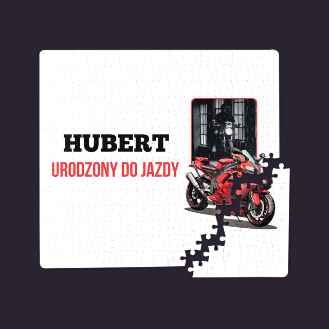 Zdjęcie I Podpis: Urodzony Do Jazdy - Personalizowane Puzzle