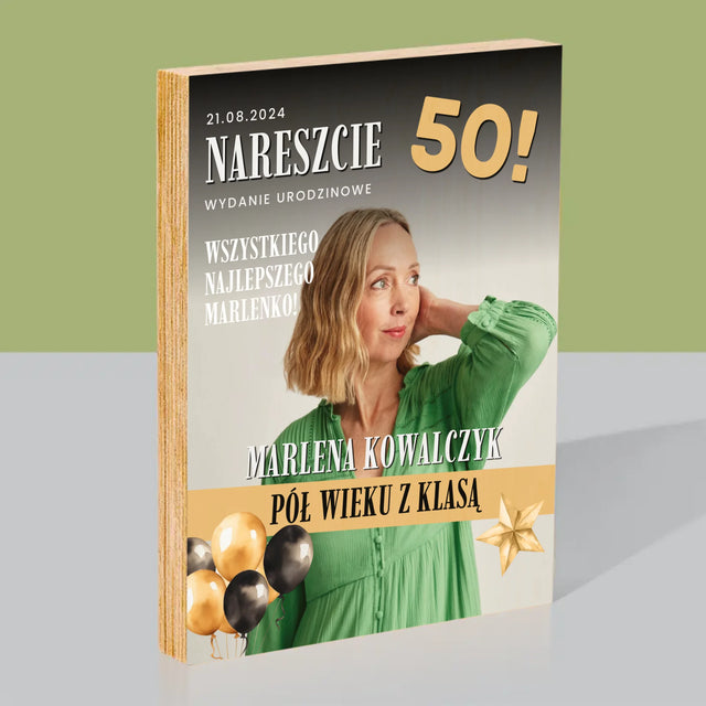Okładka Magazynu: Nareszcie 50 - Wydruk Na Drewnie