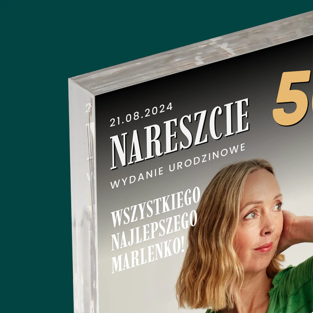 Okładka Magazynu: Nareszcie 50 - Blok Akrylowy z Nadrukiem