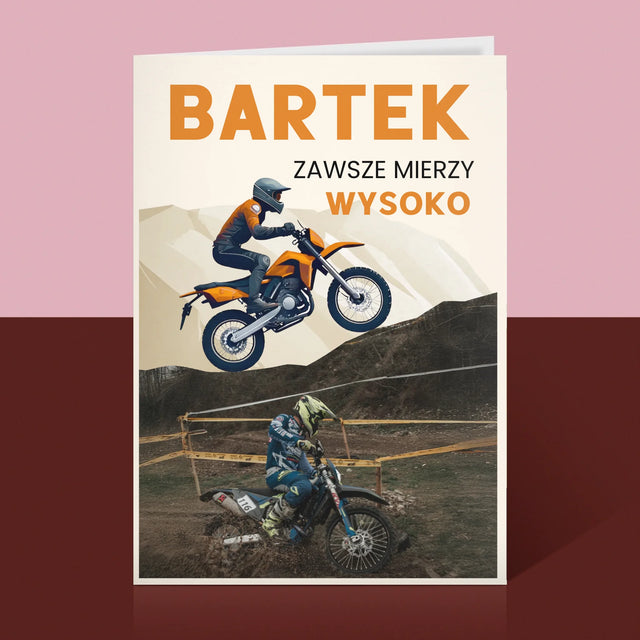 Zdjęcie I Podpis: Zawsze Mierzy Wysoko - Kartka Z Życzeniami