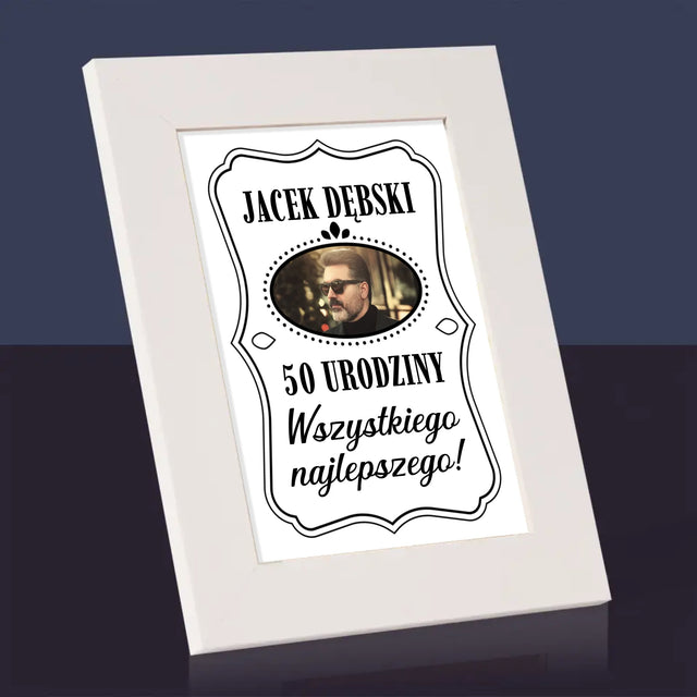 Zdjęcie I Podpis: 50 Urodziny Wszystkiego Najlepszego - Ramka Na Zdjęcie