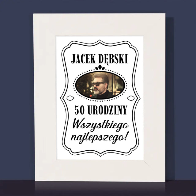 Zdjęcie I Podpis: 50 Urodziny Wszystkiego Najlepszego - Ramka Na Zdjęcie
