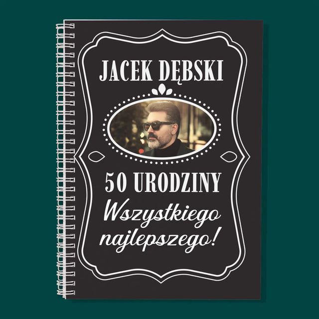 Zdjęcie I Podpis: 50 Urodziny Wszystkiego Najlepszego - Planer Dzienny z Nadrukiem