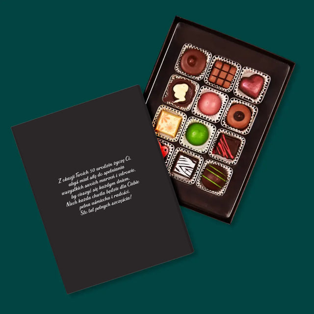 Zdjęcie I Podpis: 50 Urodziny Wszystkiego Najlepszego - Personalizowane Praliny