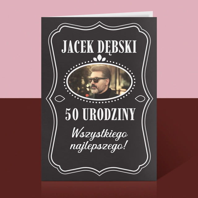 Zdjęcie I Podpis: 50 Urodziny Wszystkiego Najlepszego - Kartka Z Życzeniami